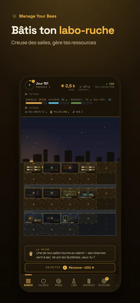 Captures de l'application Manage Your Bees
